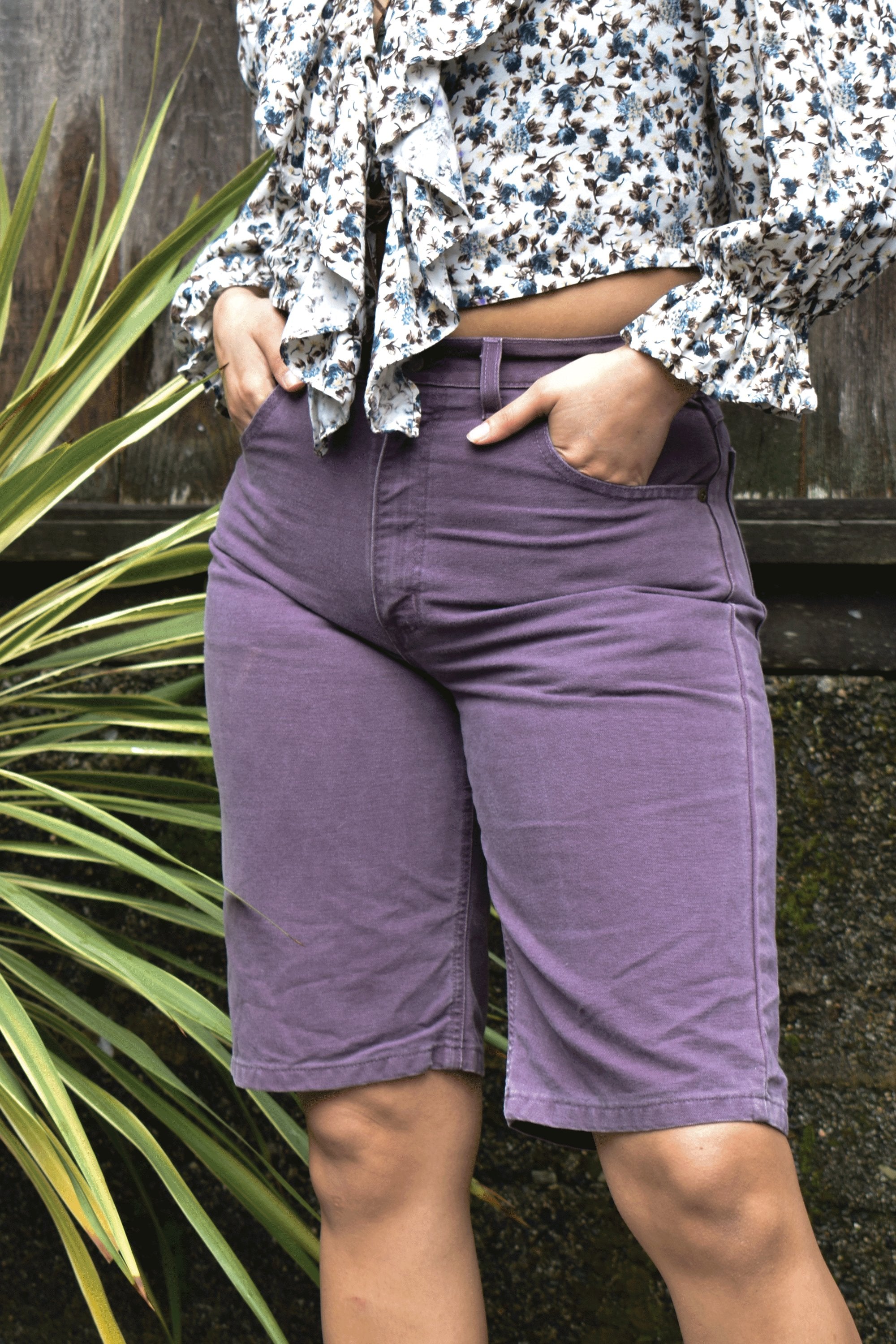501 Original High Rise Lavender Cutoff Denim Shorts