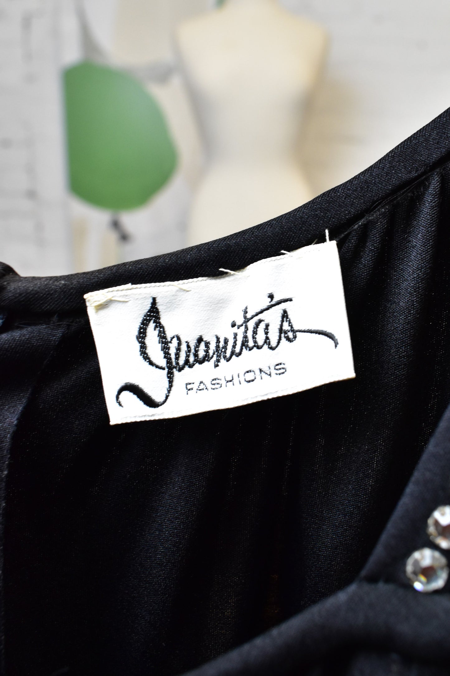 Vintage 60s/70s Mr. Blackwell Marabou Feather and Rhinestone Gown