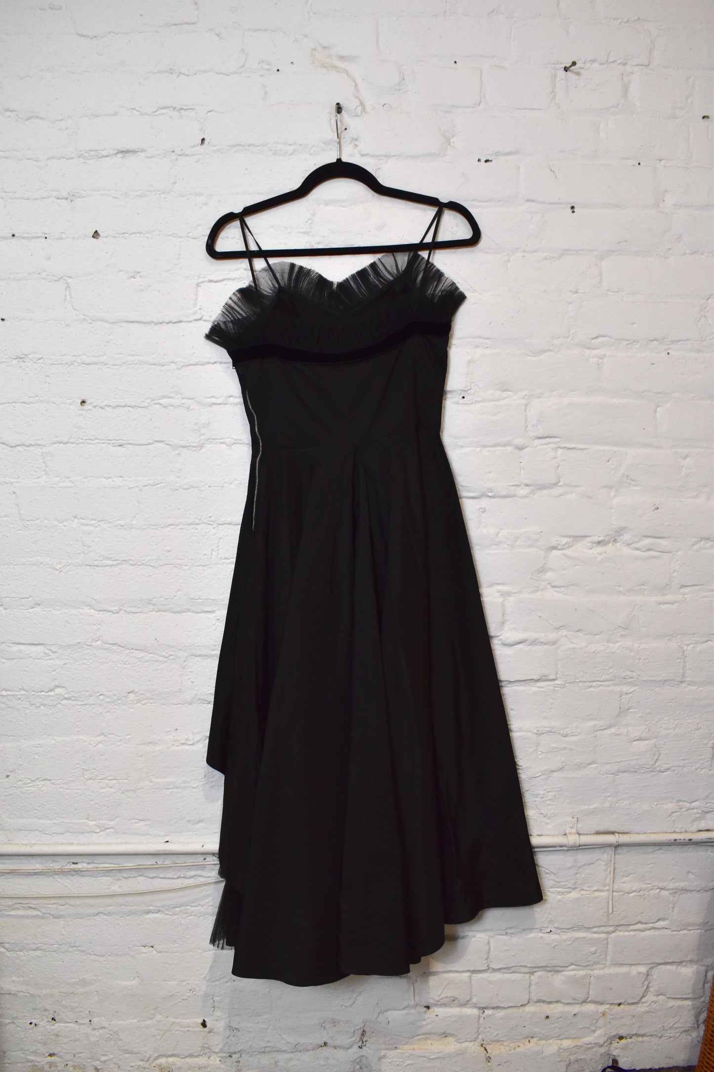 Vintage 1950s "House of Hartwig" Black Taffeta and Tulle Formal Party Dress