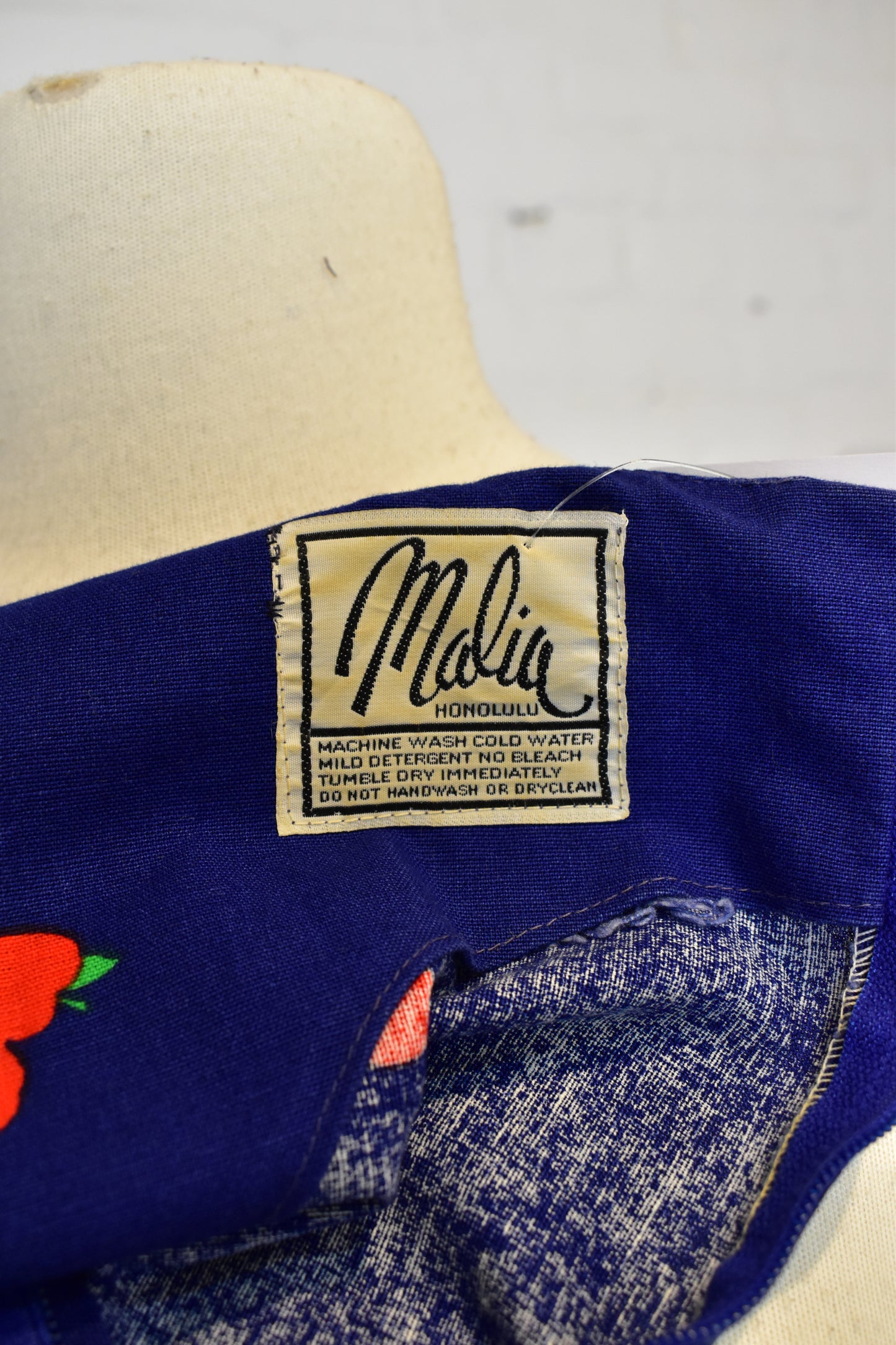 Vintage 1960s Malia Apple Print Summer Day Dress