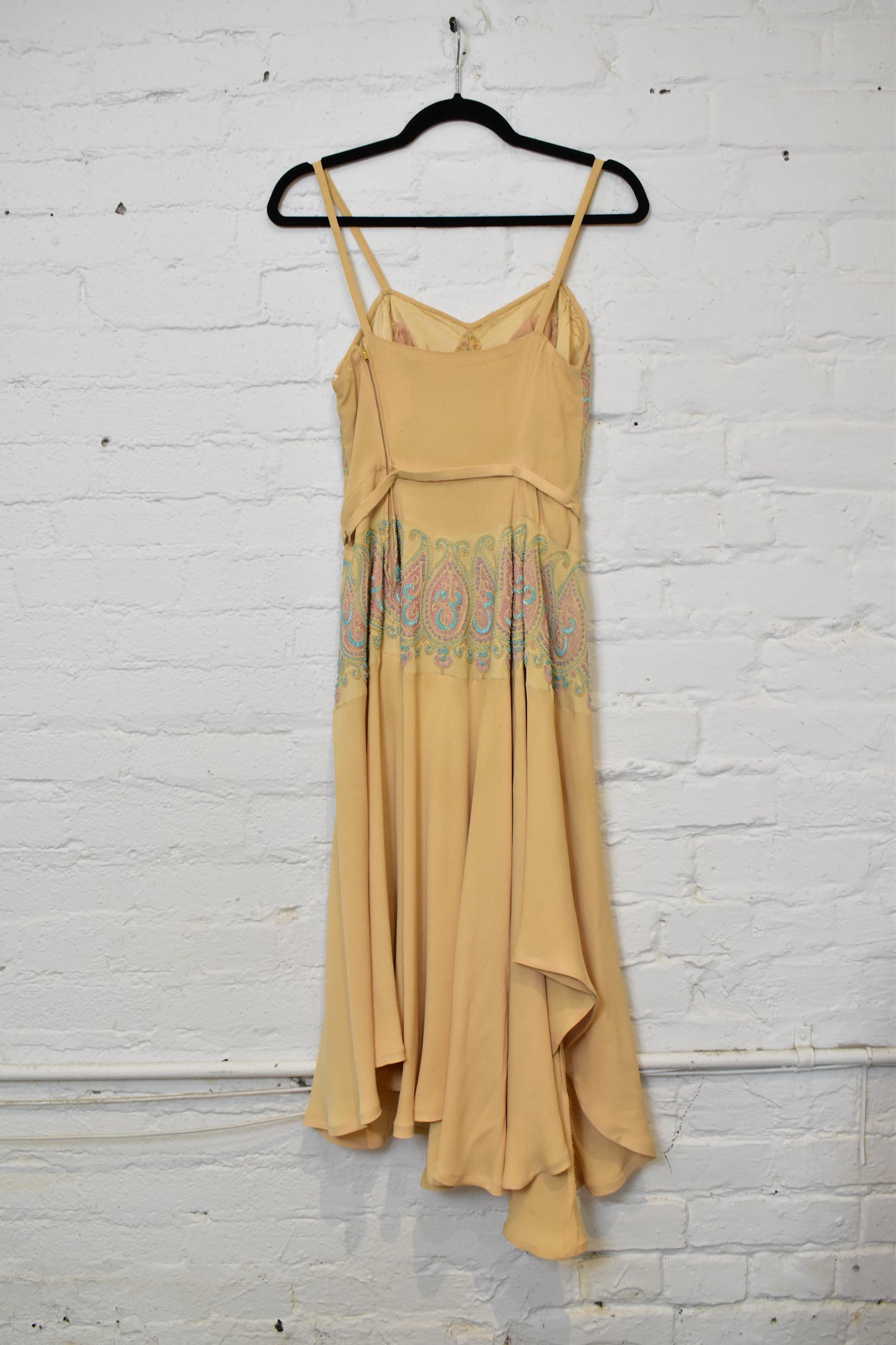 Vintage 1950s/1960s Paisley Beaded Party Dress