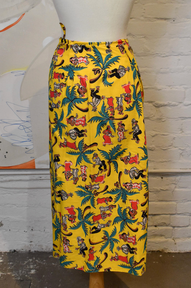 Vintage 1940s "Paradise Sportswear" Cotton Sarong Skirt