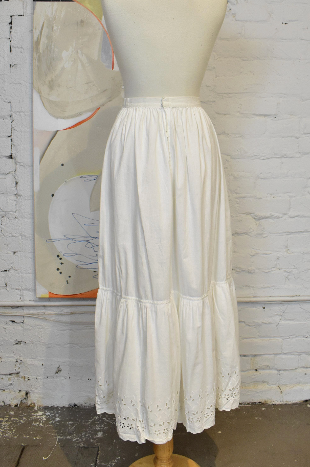 Vintage Antique White Gauzy Slip Skirt