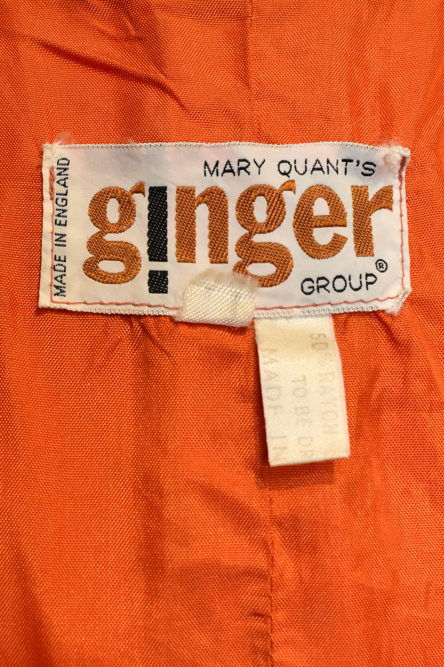 Vintage 1960's "Mary Quant Ginger" Orange and Herringbone Cropped Vest Top