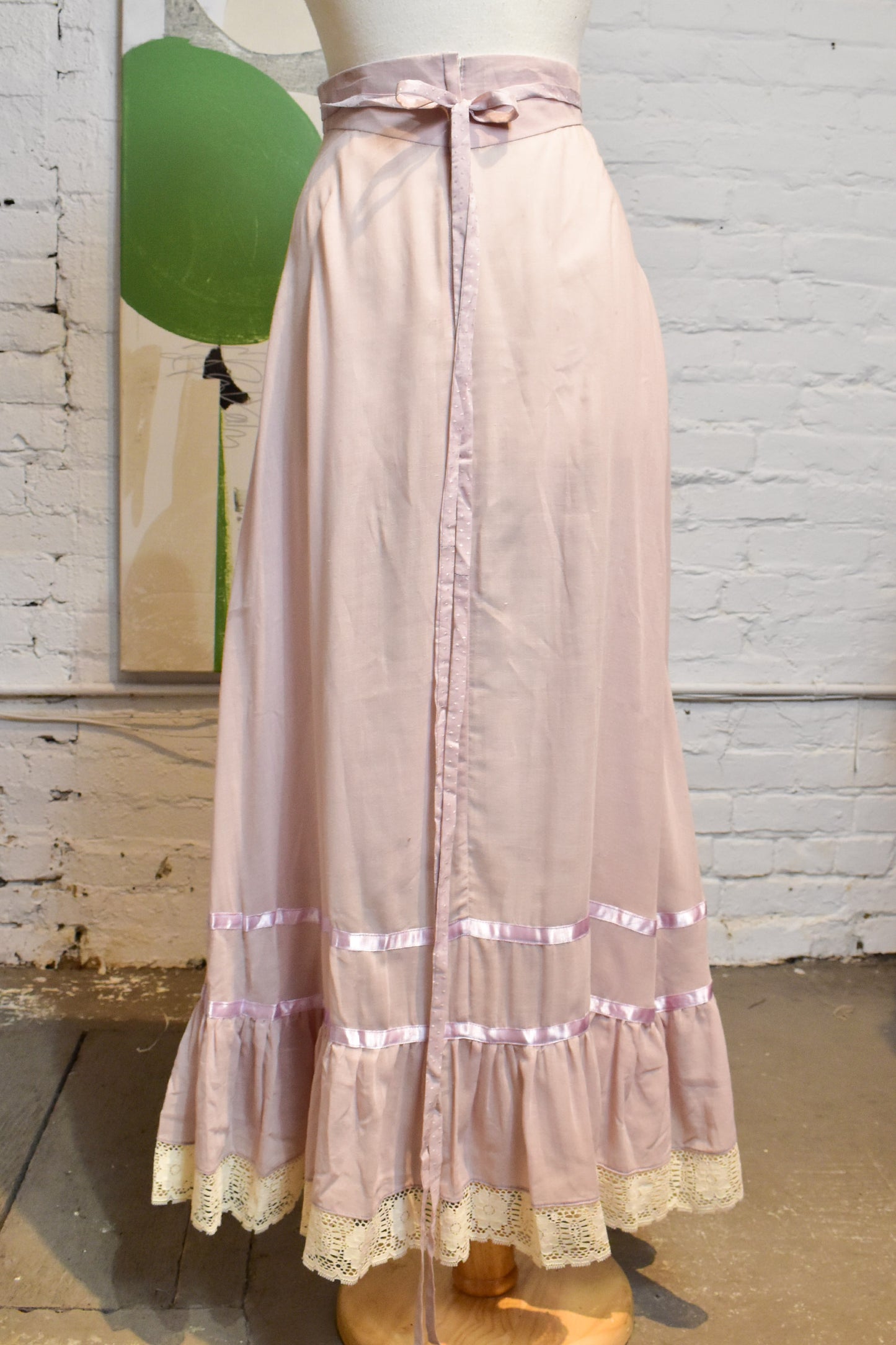 Vintage 1970s Gunne Sax Style Lavender Maxi Skirt