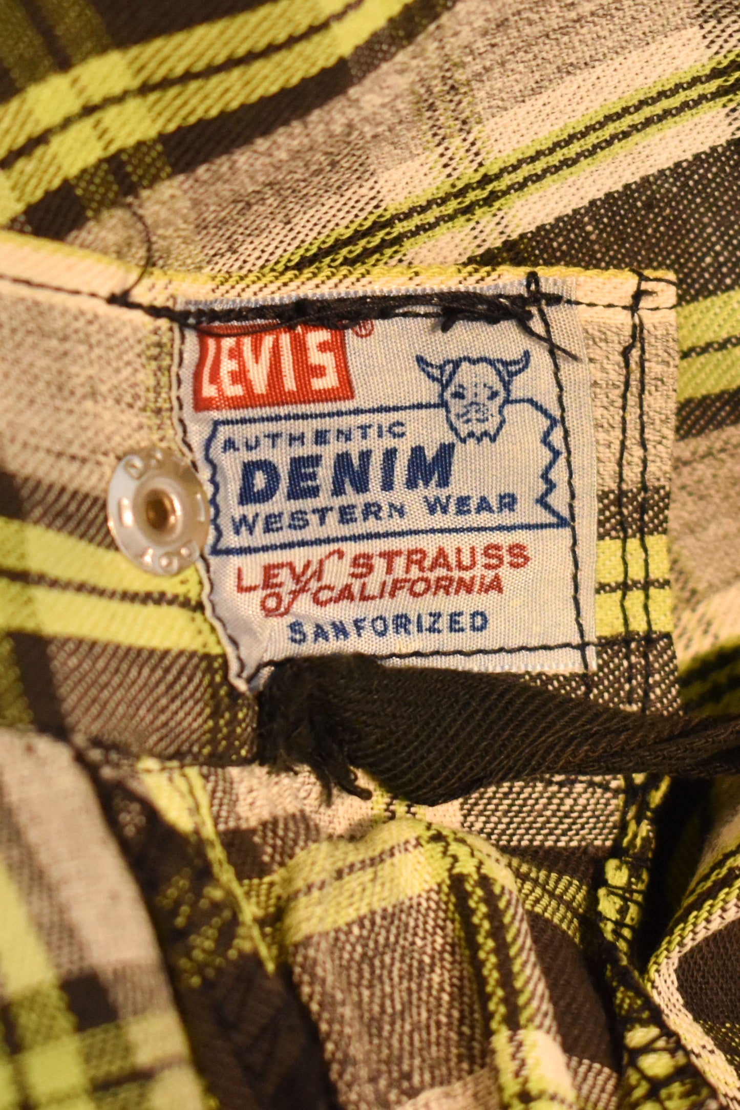 Vintage 1950s "Levi's" Short Horn Plaid Western Wear Sanforized Pants