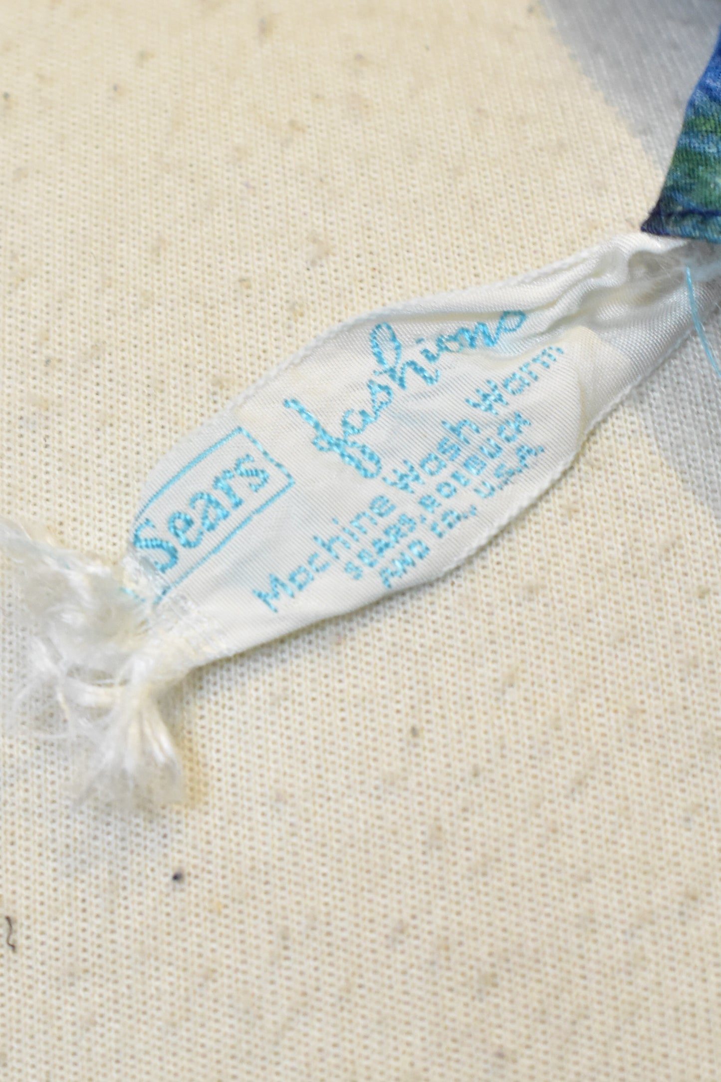 Vintage 1960's Sears Fashions Blue Cotton Floral Dress