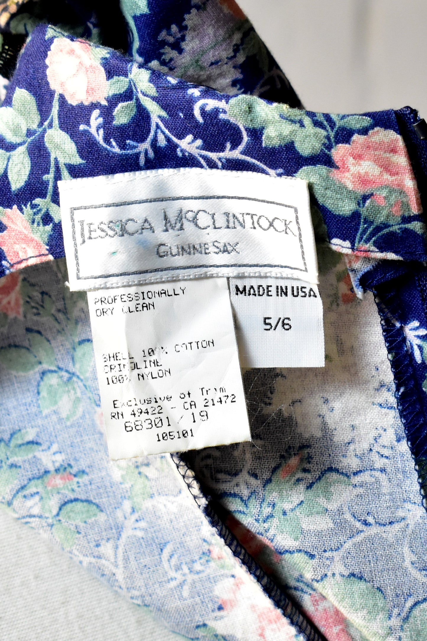 Vintage 1980s "Jessica McClinton Gunne Sax" Floral Summer Dress