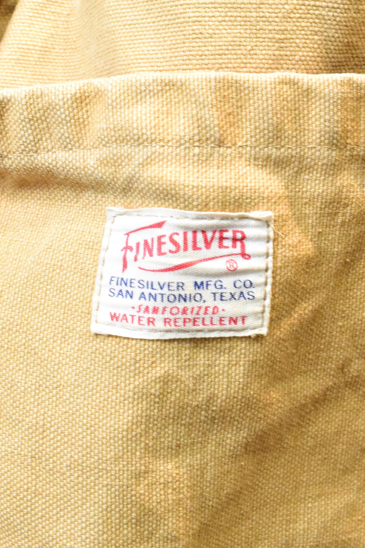 Vintage 1960s "Finesilver" Sanforized Water Repellent Canvas Jacket