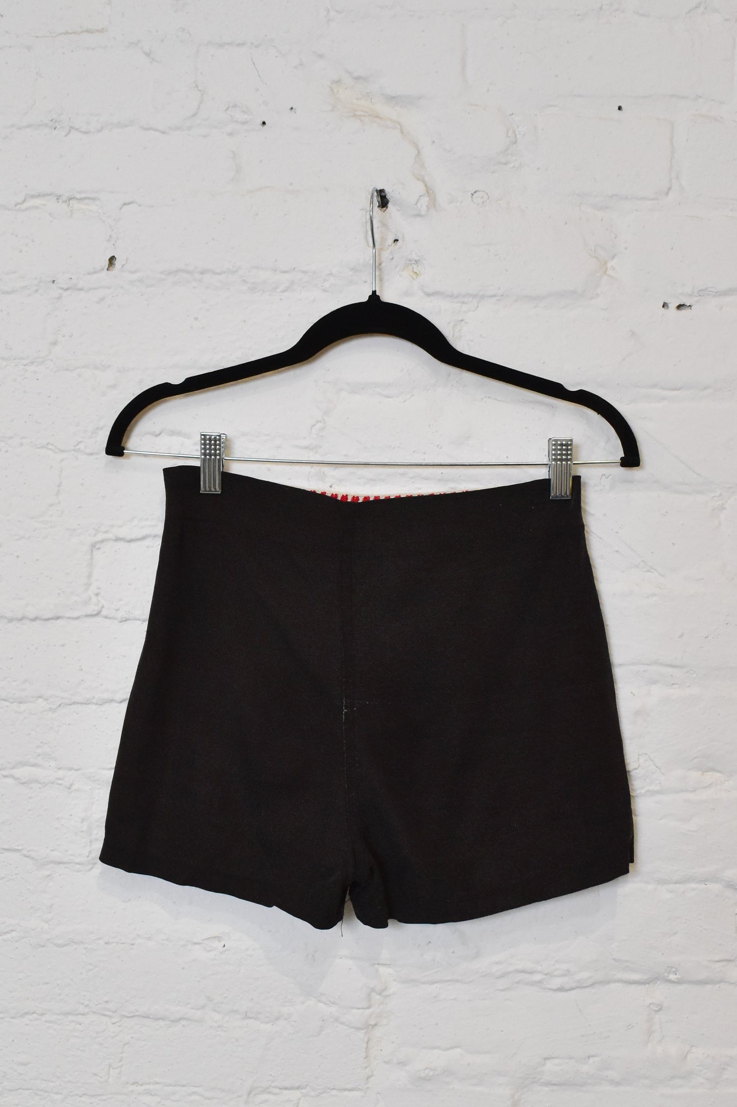 Vintage 1950s Mens Black Nautical Swim Shorts