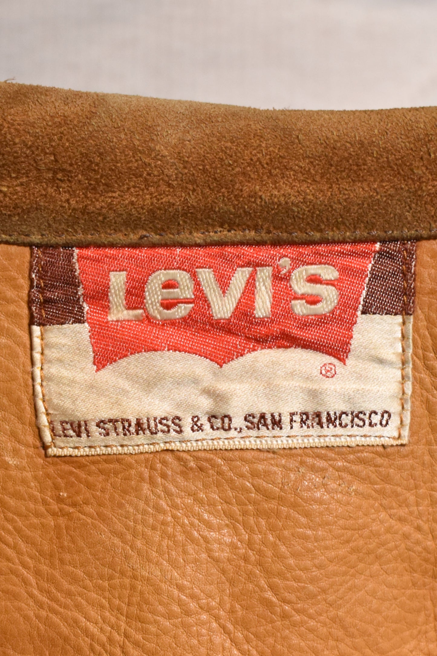 Vintage 1960s "Levi's" Big E Suede Cowhide Leather Trucker Jacket