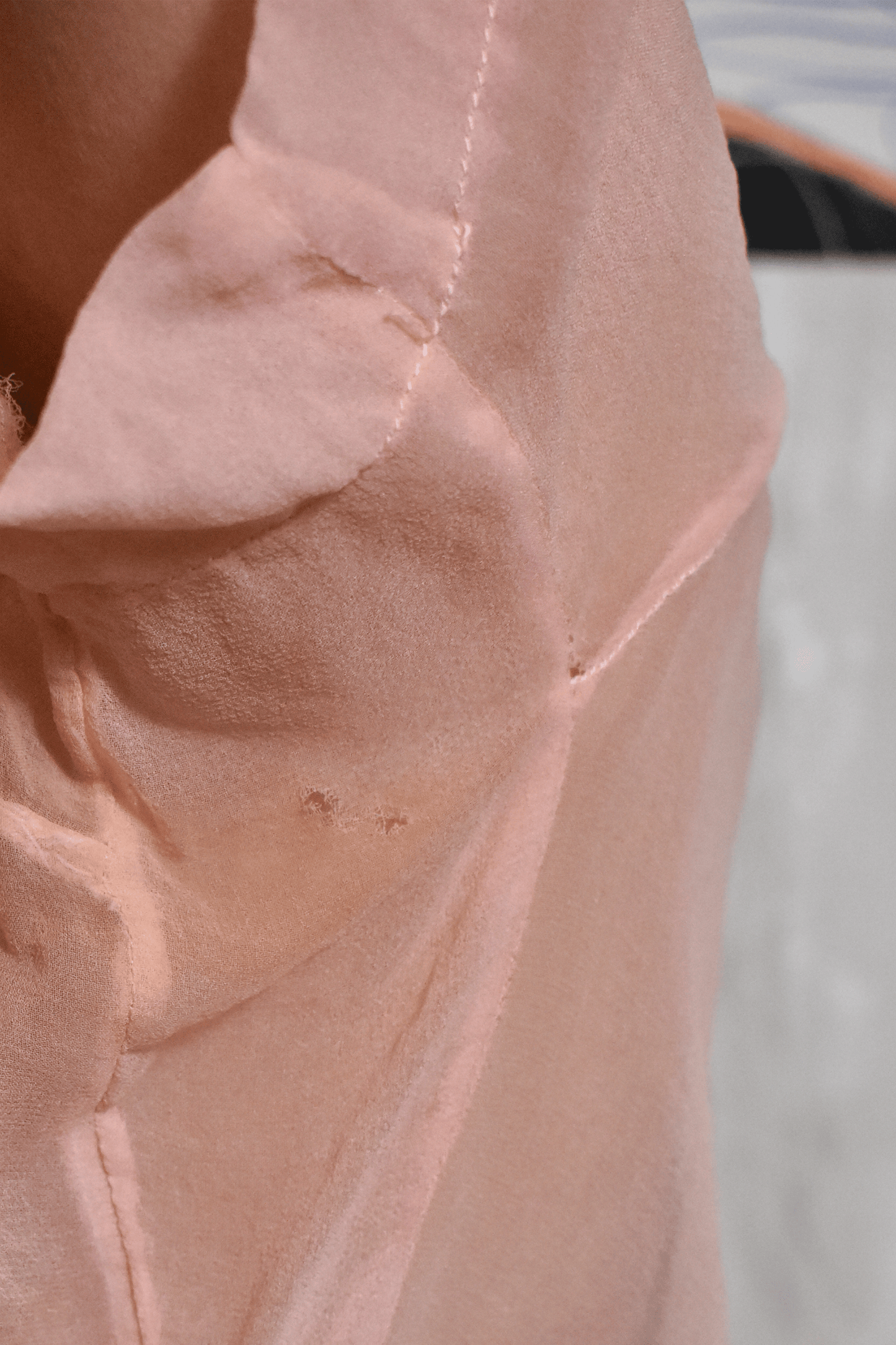 Vintage 1950s Pleated Pink Sheer Silk Blouse