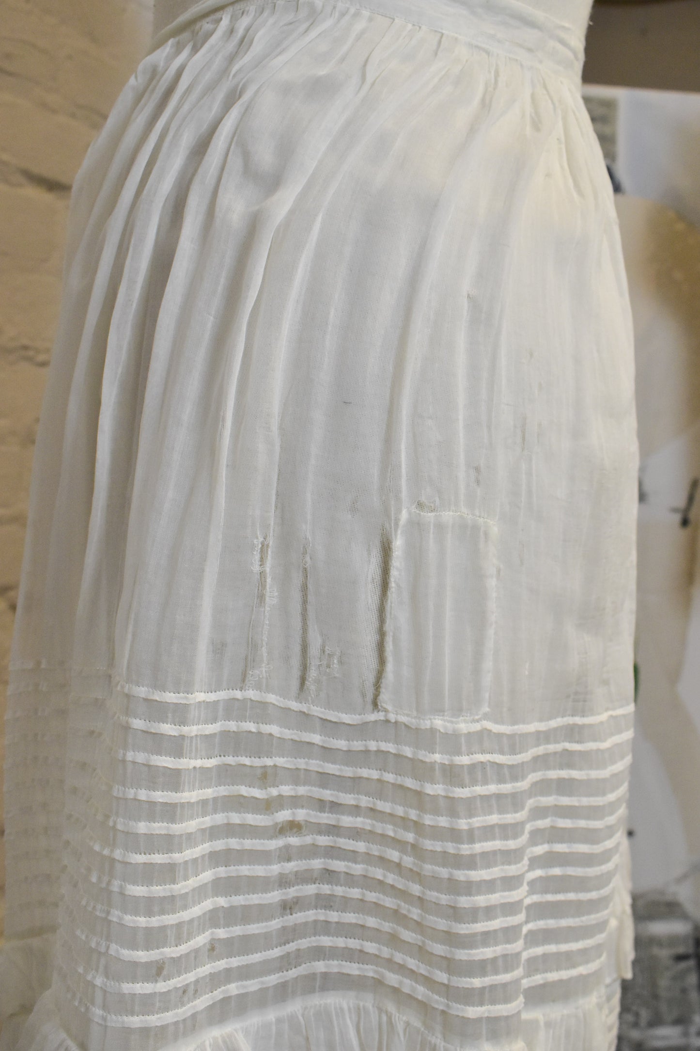 Antique White Gauze Cotton Petticoat Skirt
