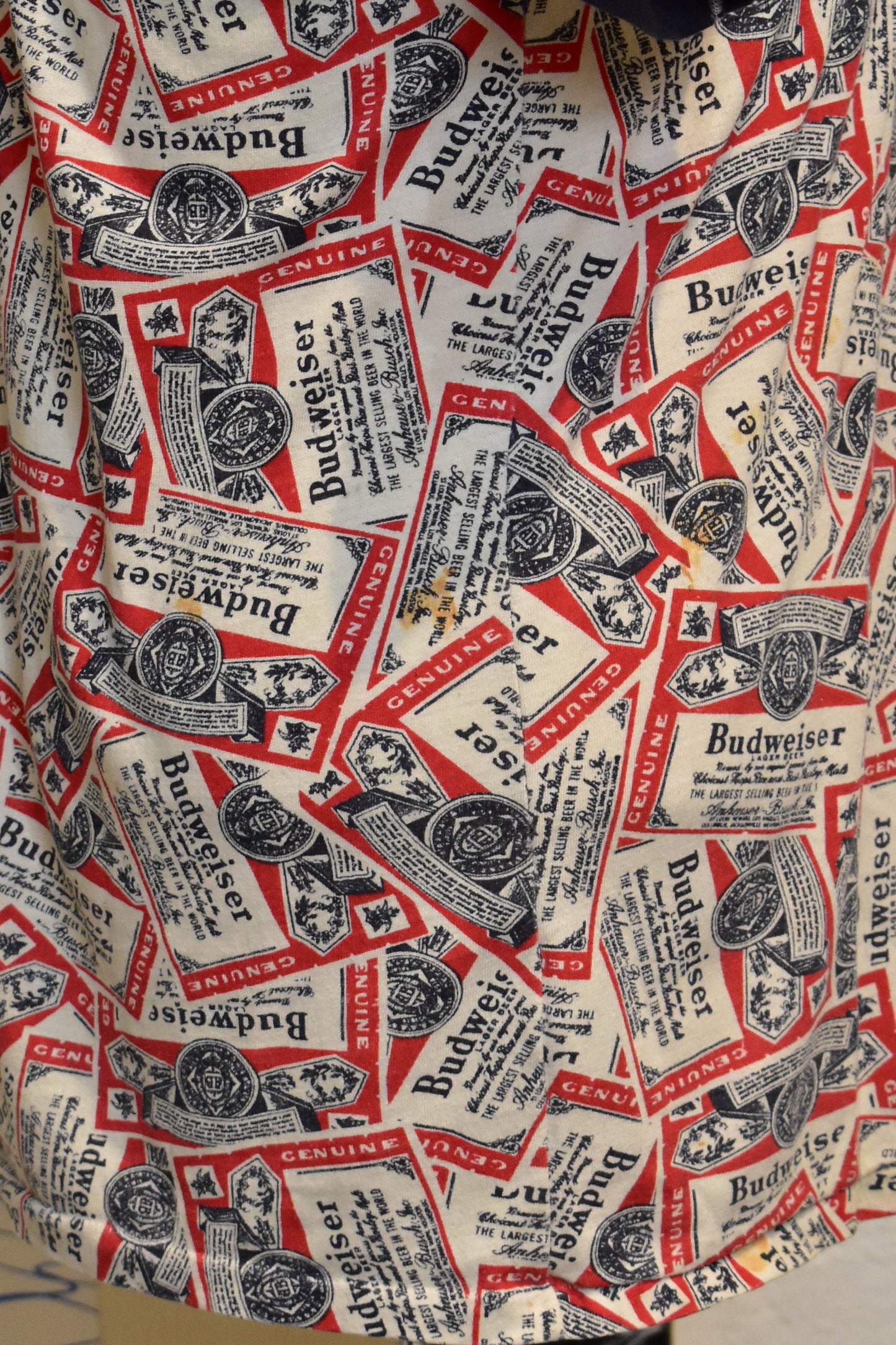 Vintage 1970's/80's Budweiser All Over Print Ringer T-shirt