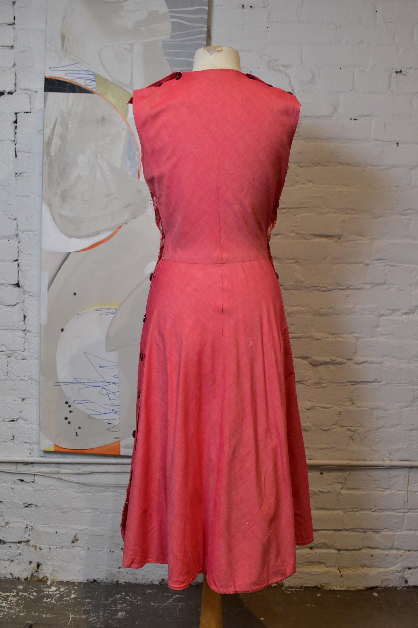 Vintage 1940s Cotton Reversible Summer Dress