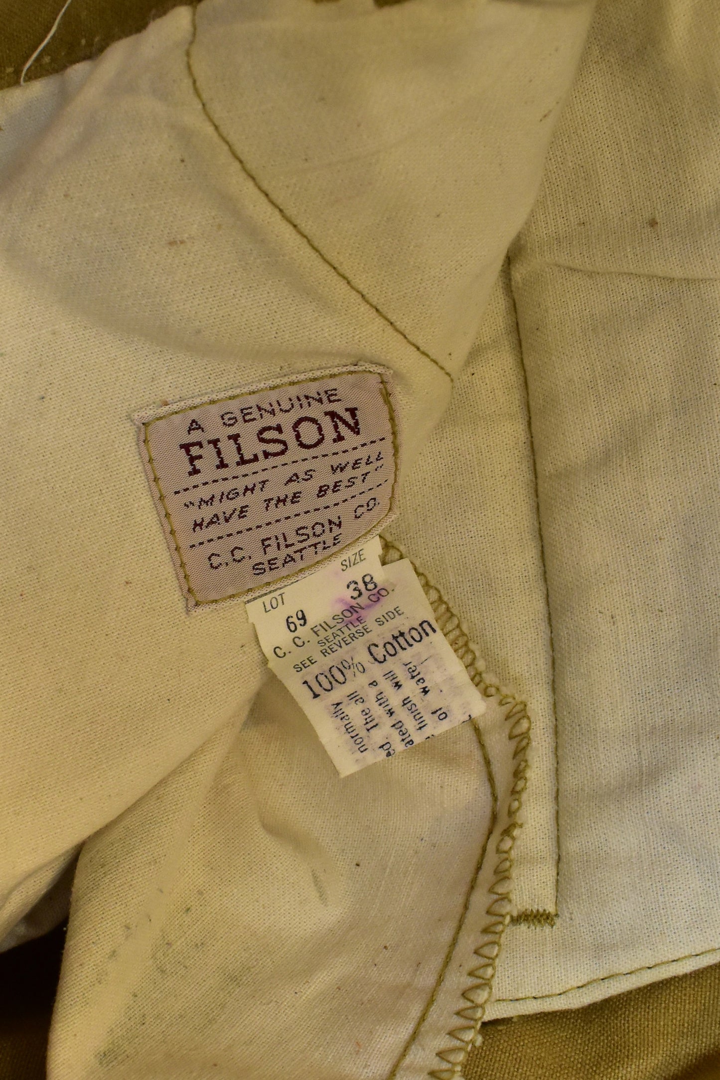 Vintage 1970's "CC Filson" Duck Waxed Canvas Trousers
