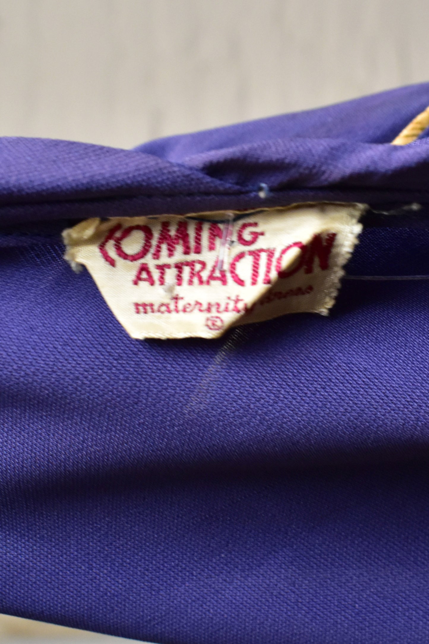 Vintage 1940's "Coming Attractions" Blue Rayon Elasticized Maternity Dress