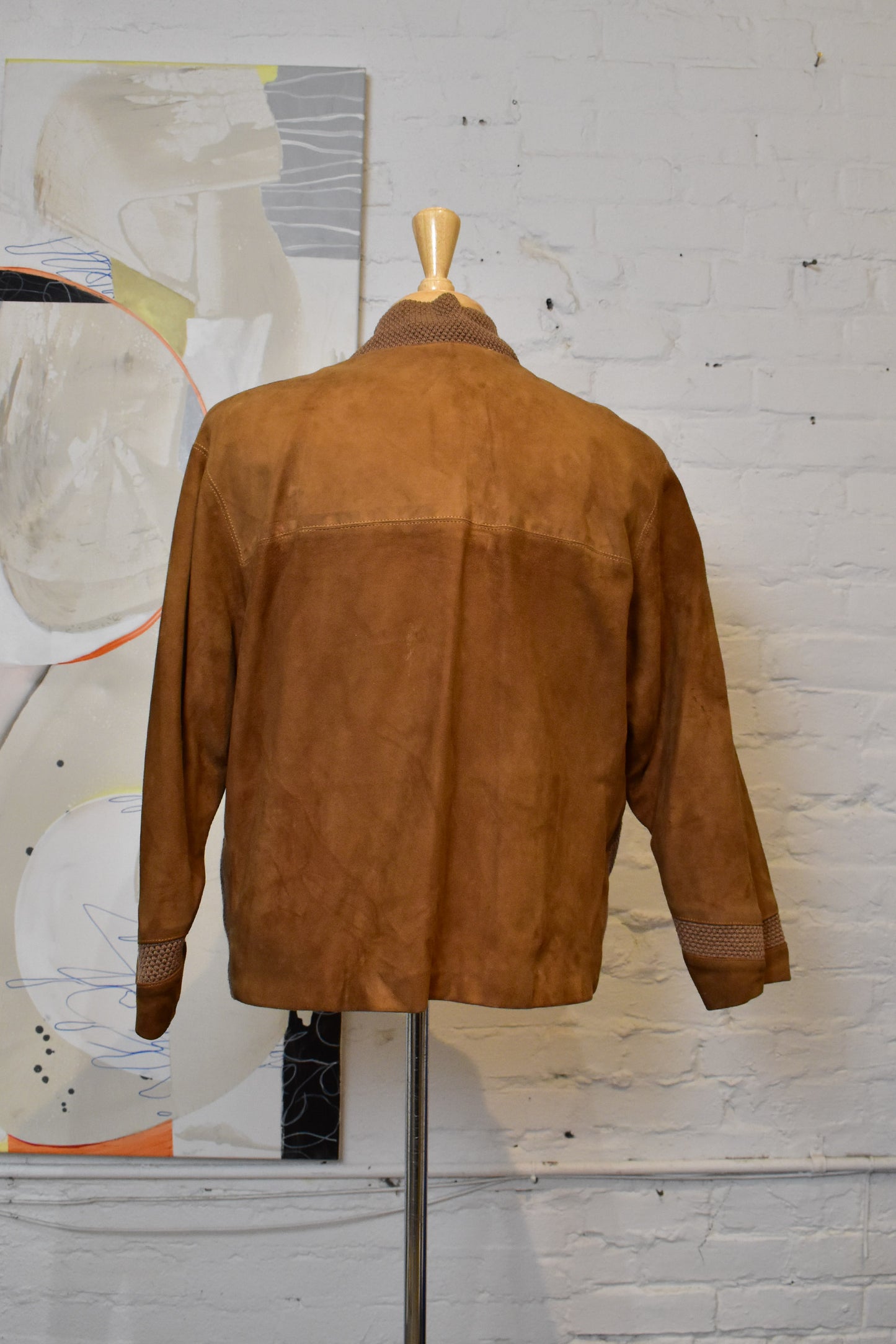 Vintage 1950s Suede Leather Cardigan Jacket