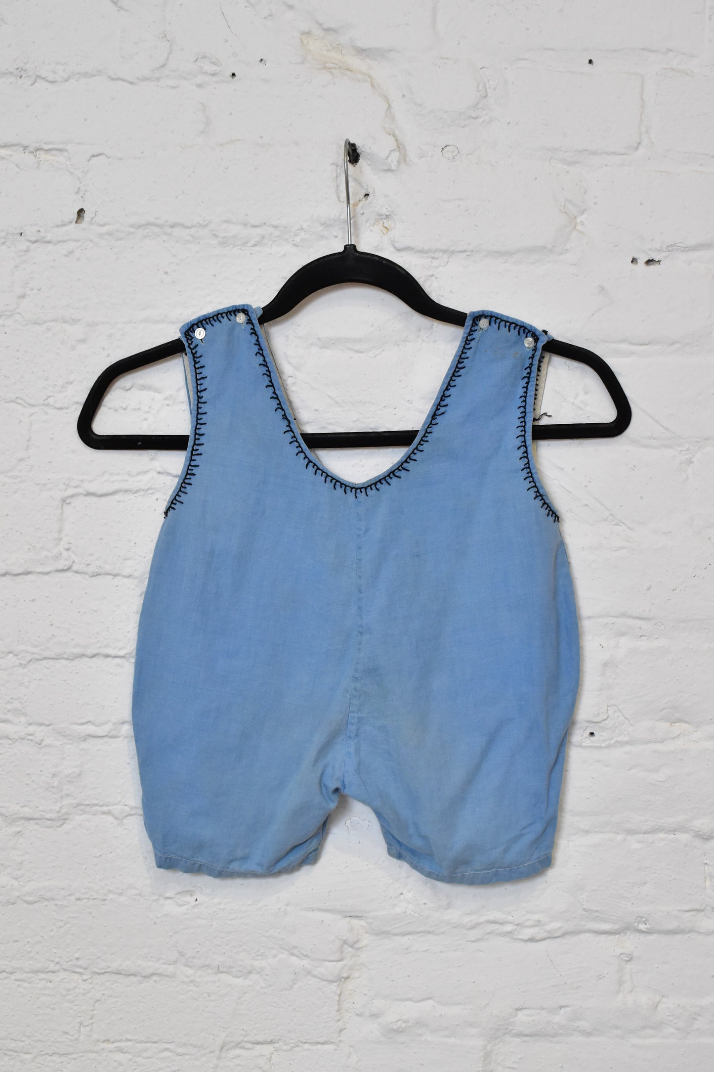 Vintage Antique 1910s 1920s Chambray Kids Playsuit
