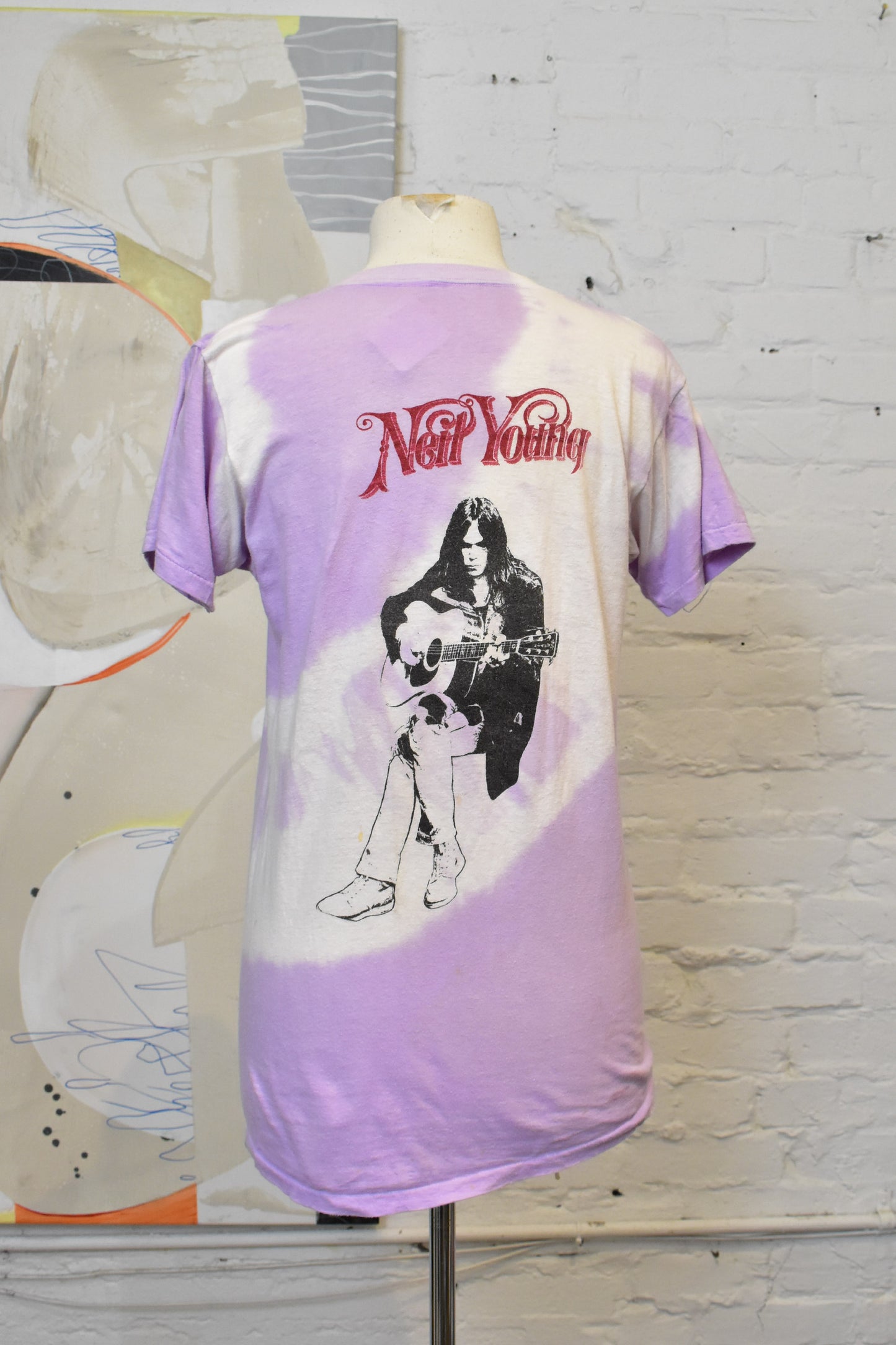 Vintage 1970s Neil Young Tie-Dye Graphic T-Shirt