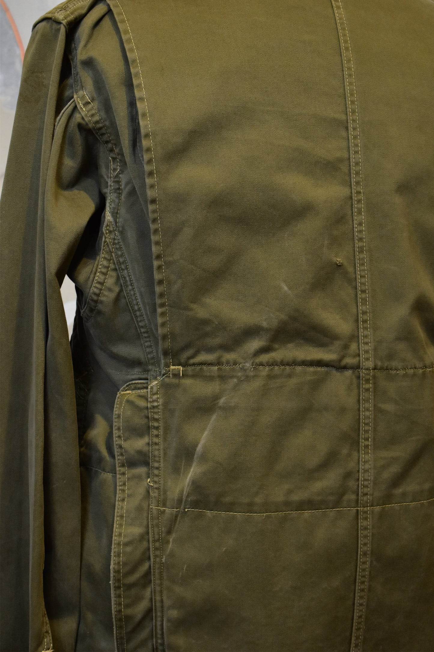 Vintage 1970s "Red Head" Olive Cotton Hunting Jacket