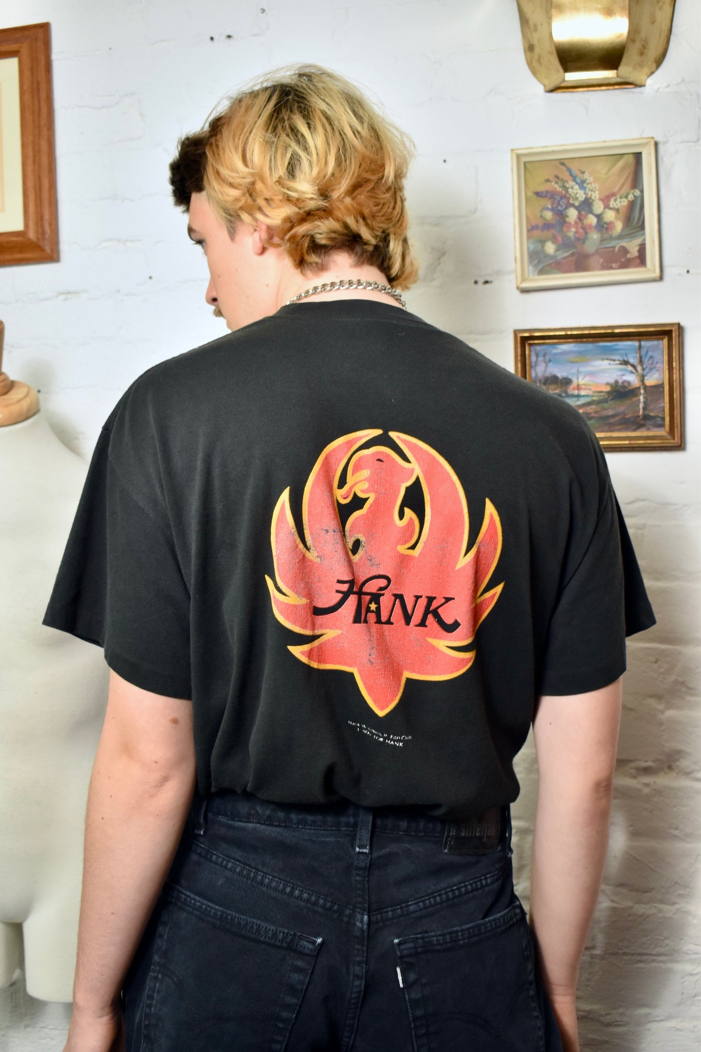 Vintage 80s Hank Williams Jr Tour Black T-Shirt