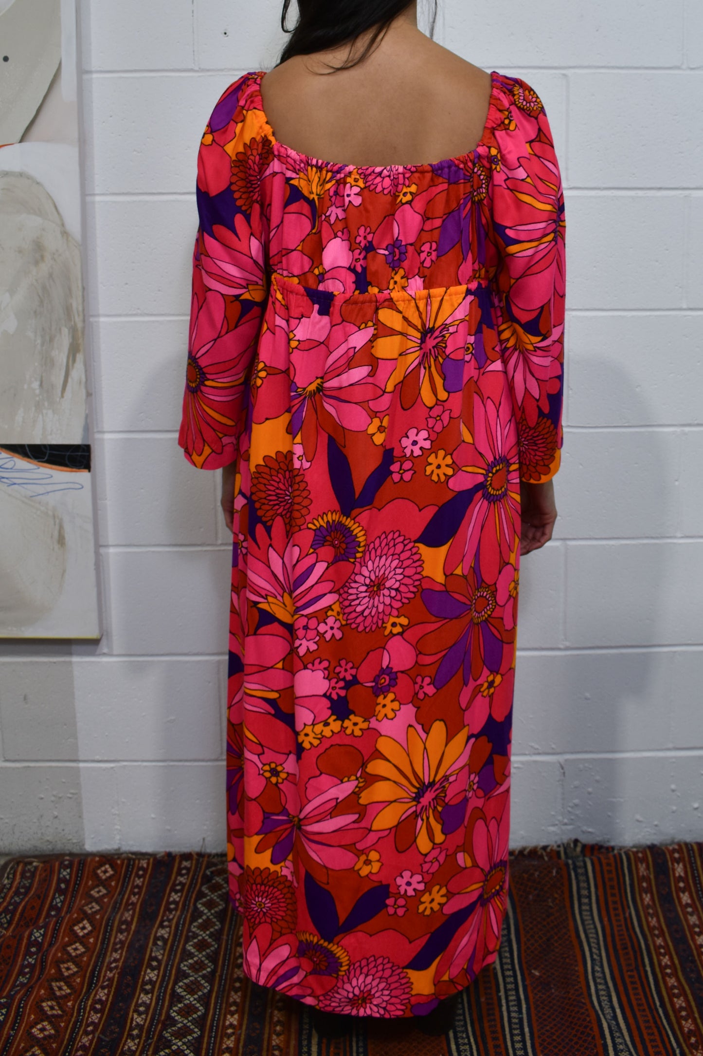 Vintage 60's/70's Hawaiian Style Floral Dress