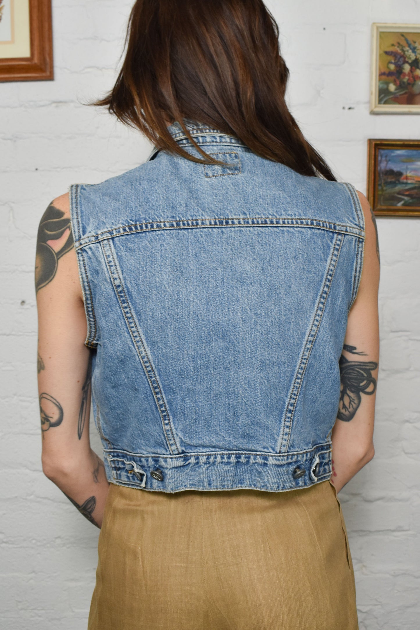 Vintage 90's CK Cropped Denim Vest