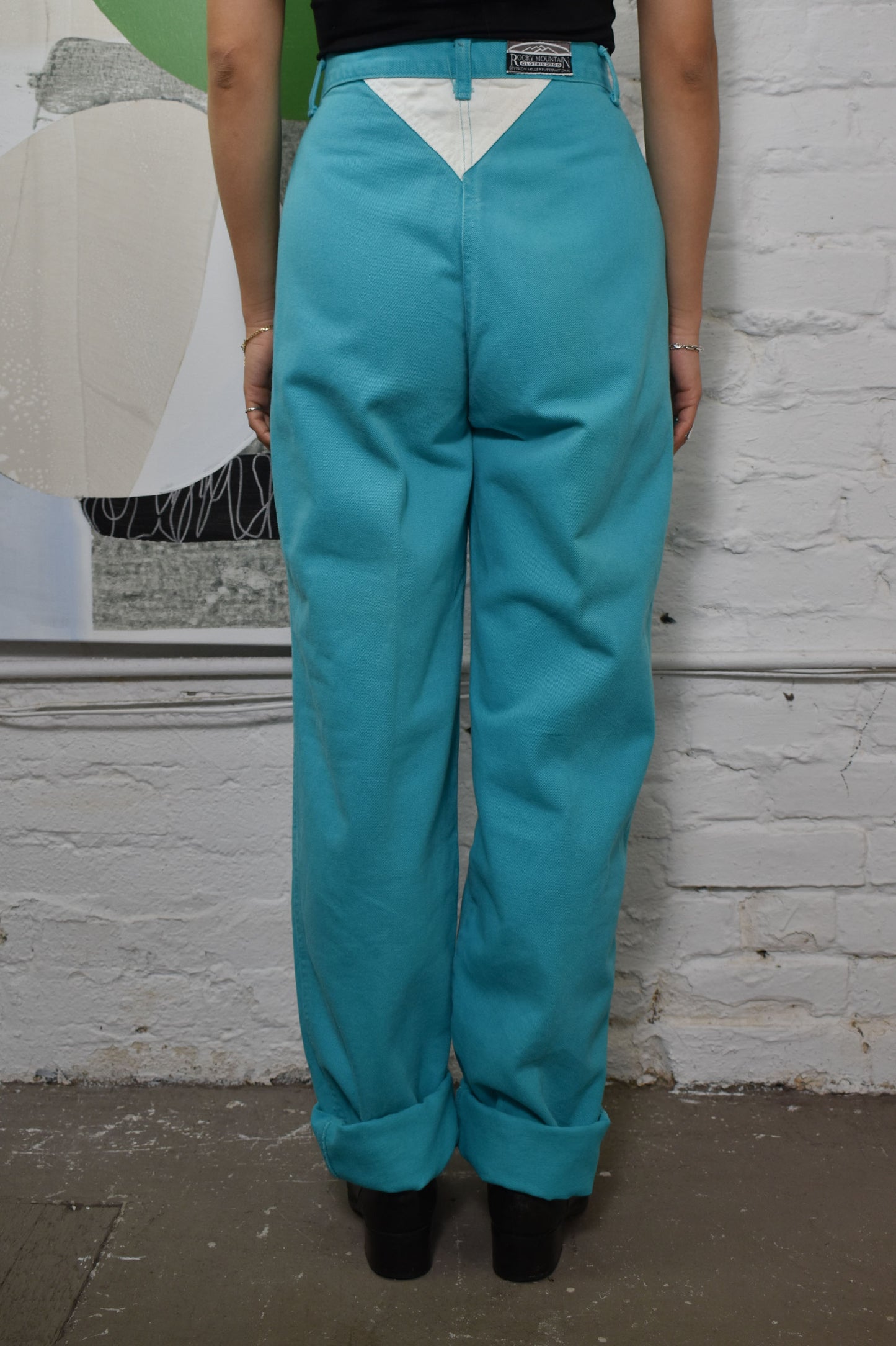 Vintage 90's "Rockies" Western Teal Jeans