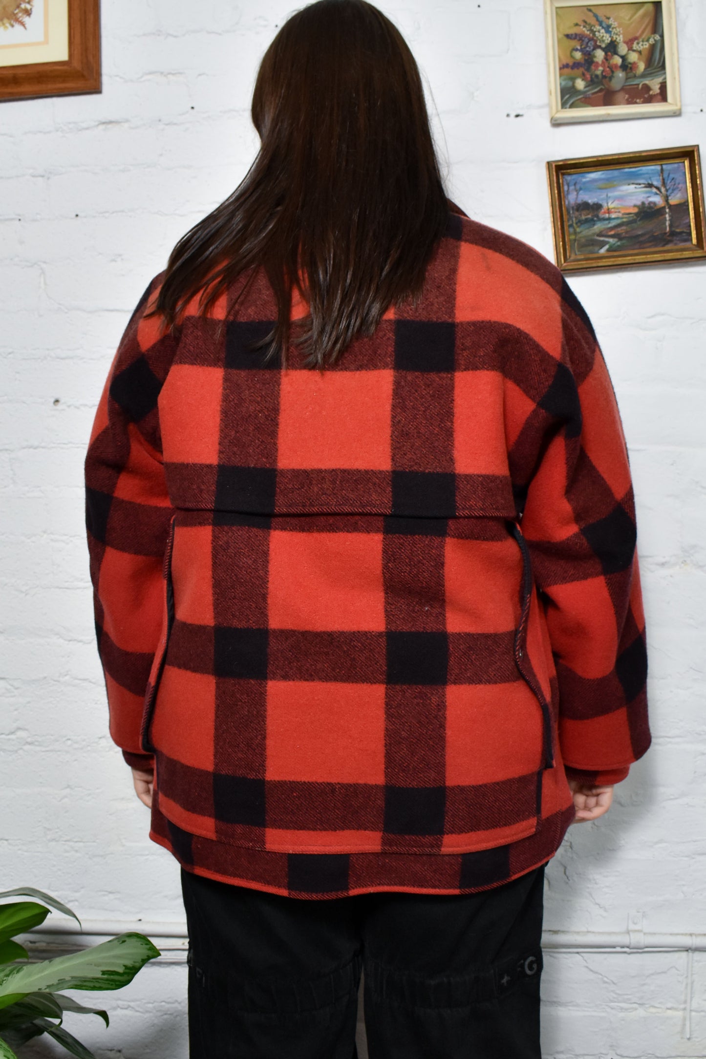 Vintage "Filson Garment Co." Red & Black Plaid Buffalo Coat Jacket