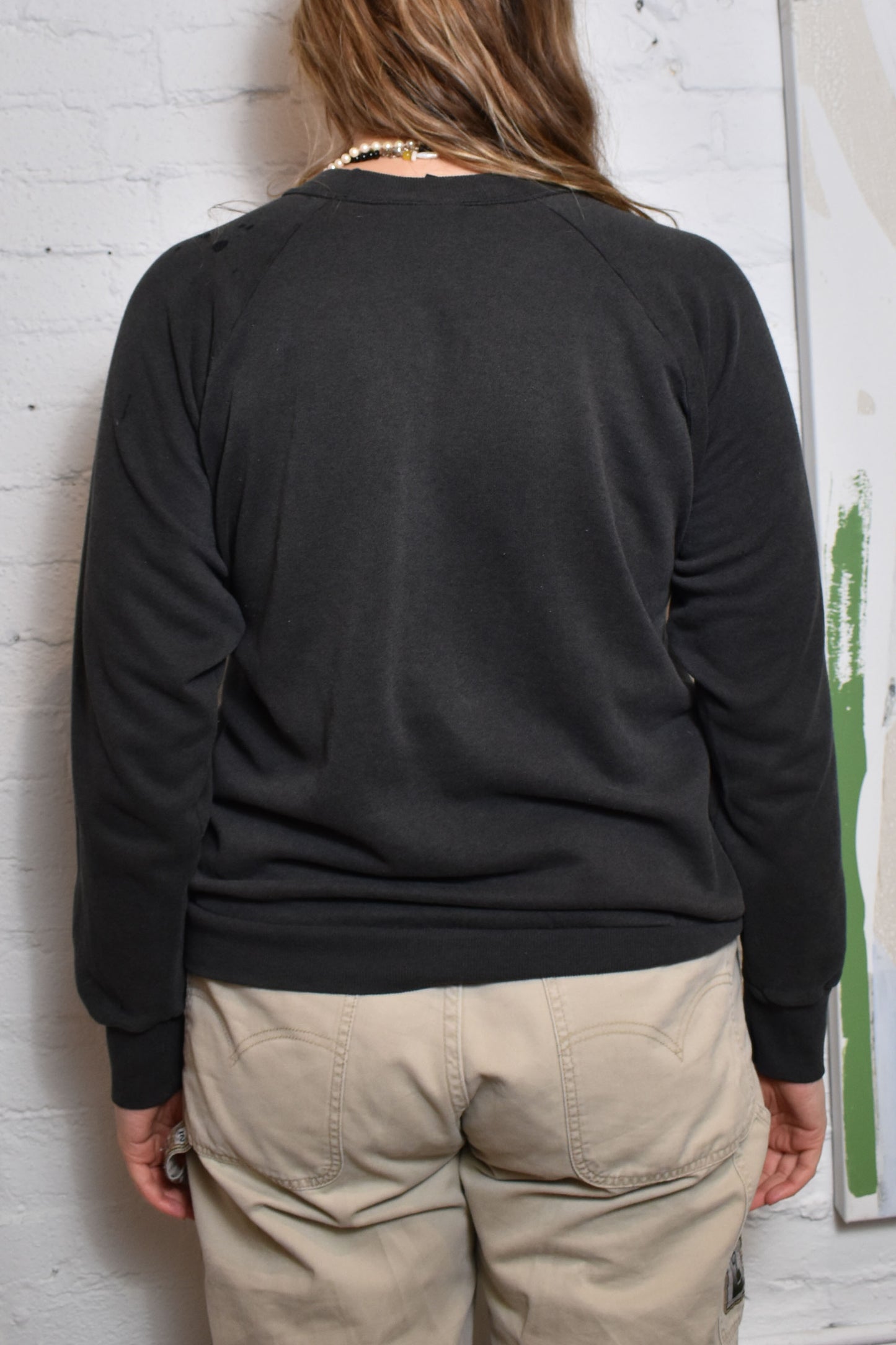 Vintage 1980s "Harley Davidson" 3D Emblem Black Sweatshirt