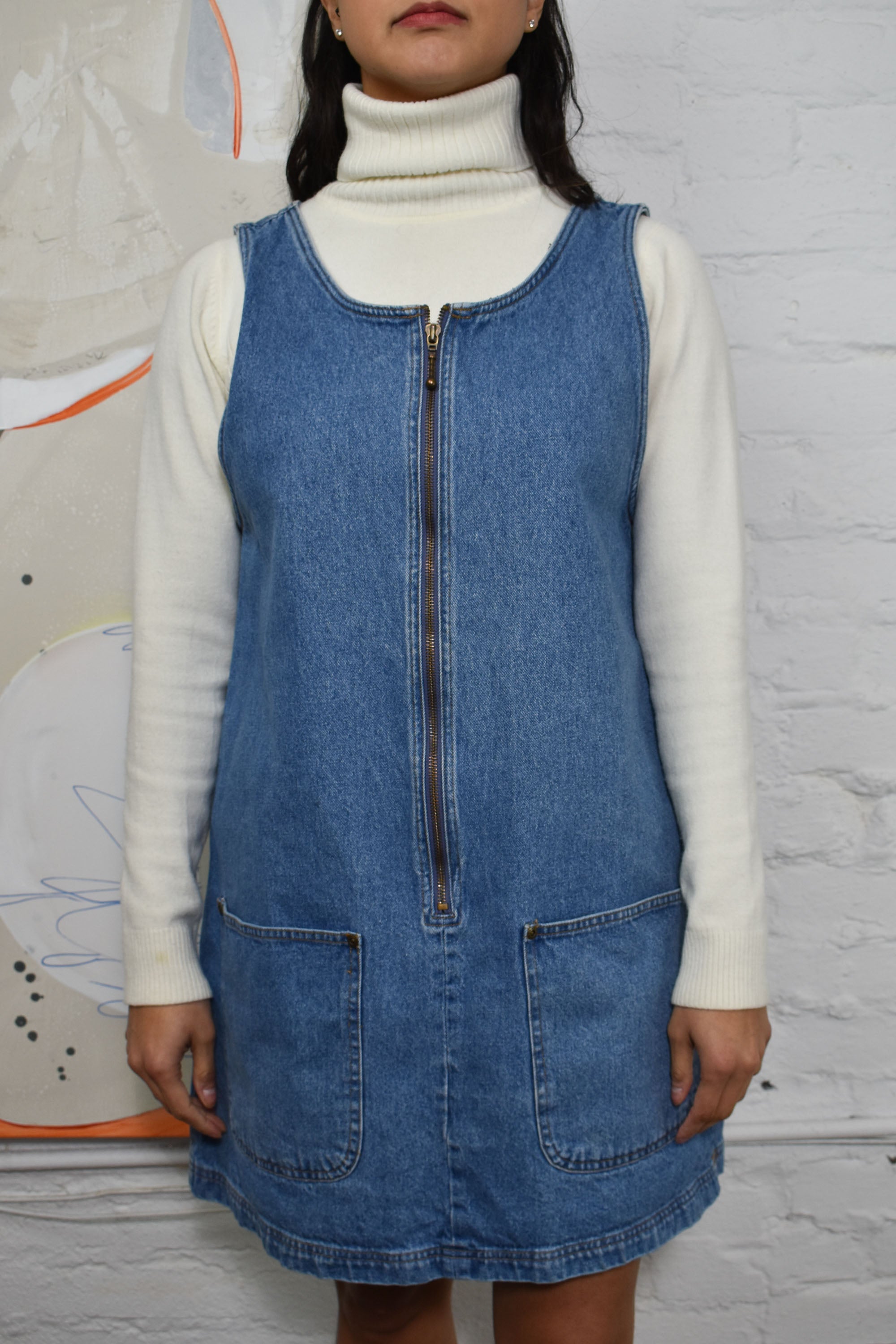 Vintage 90's Denim Jumper Dress – The Only Vintage