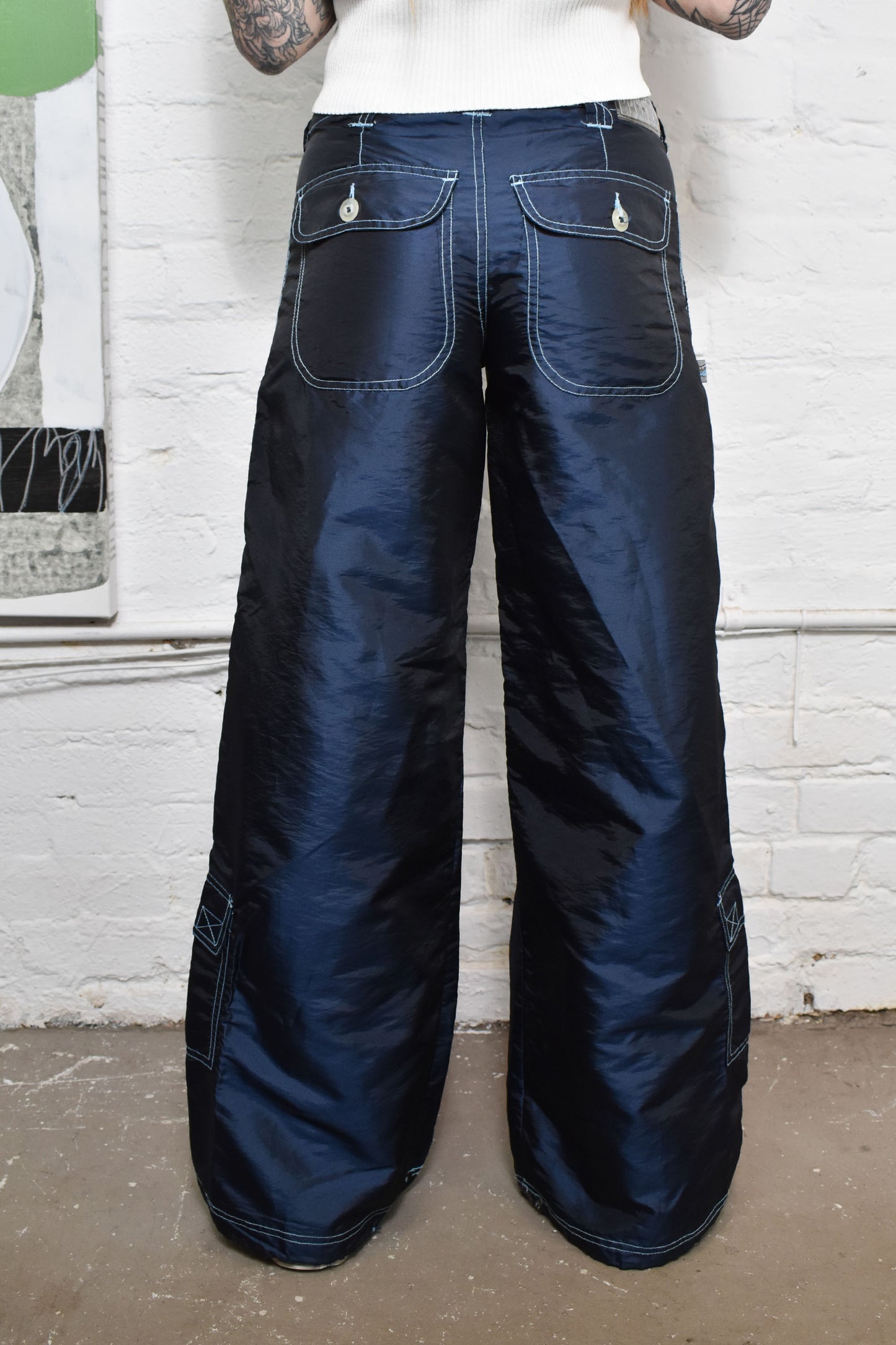 Vintage Y2K "Bug Girl" Wide Leg Raver Pants