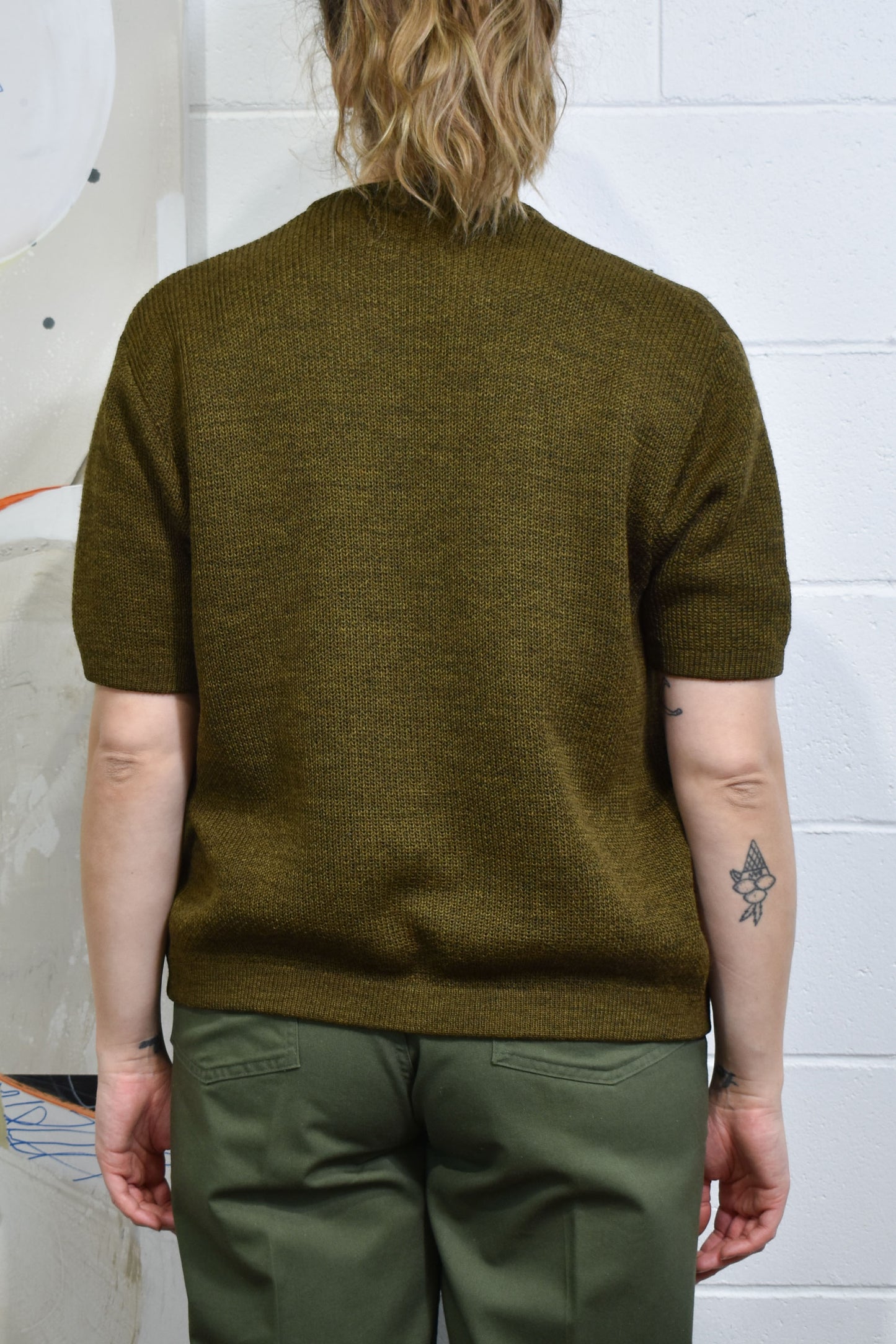 Vintage 1960's "Thunderbird" Wool Short Sleeve Cardigan