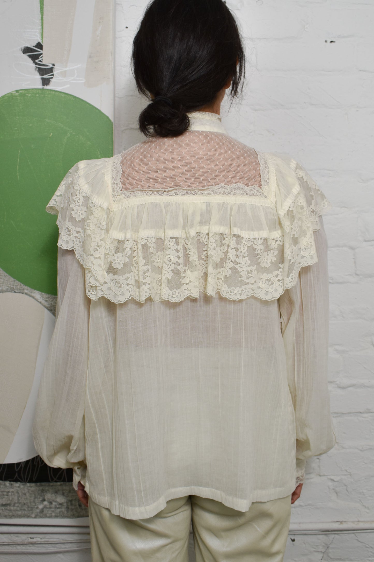 Vintage 1970's "Gunne Sax" Sheer Ruffle Blouse