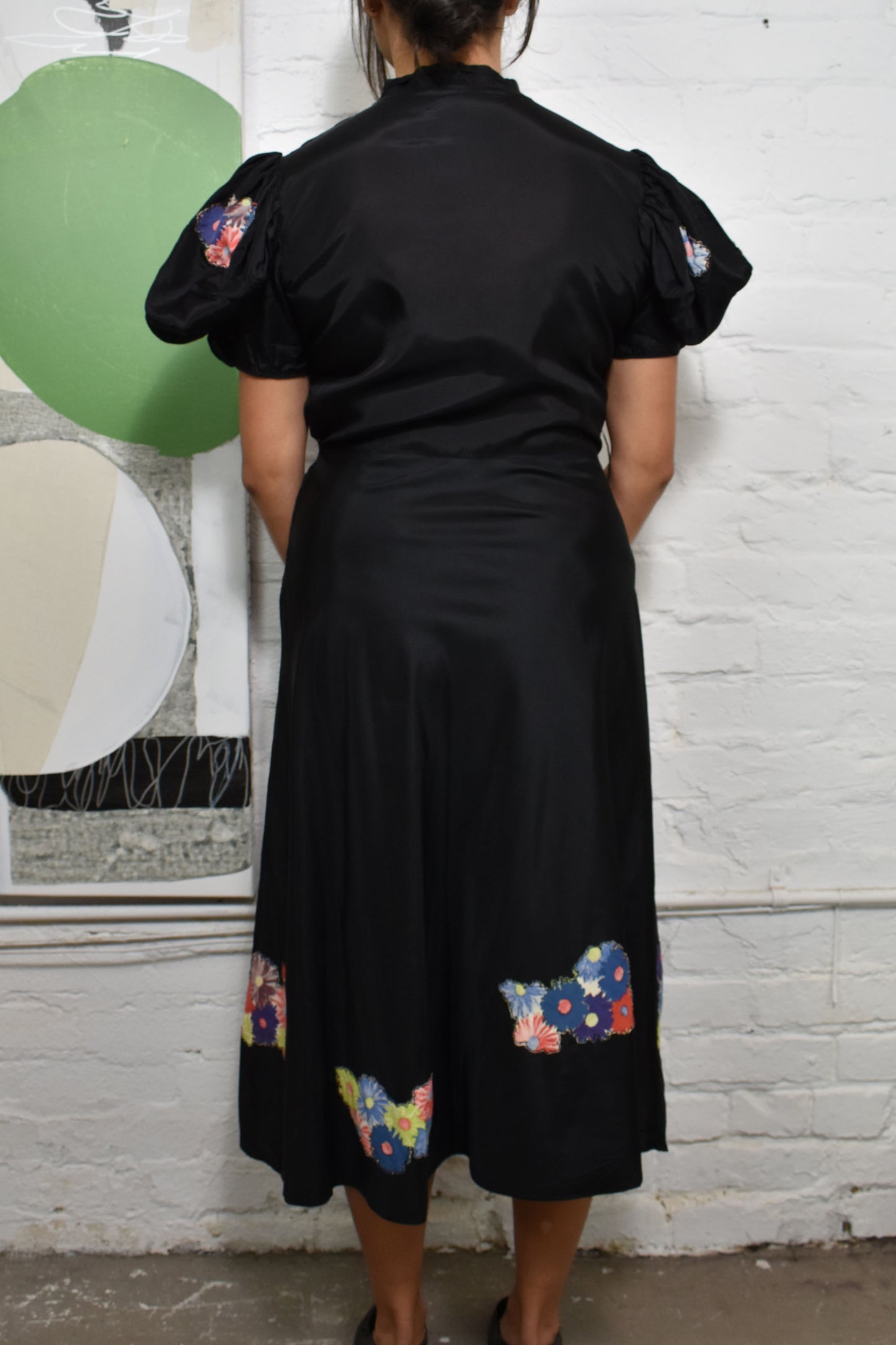 Vintage 1940's Floral Appliquè Princess Sleeve Dress