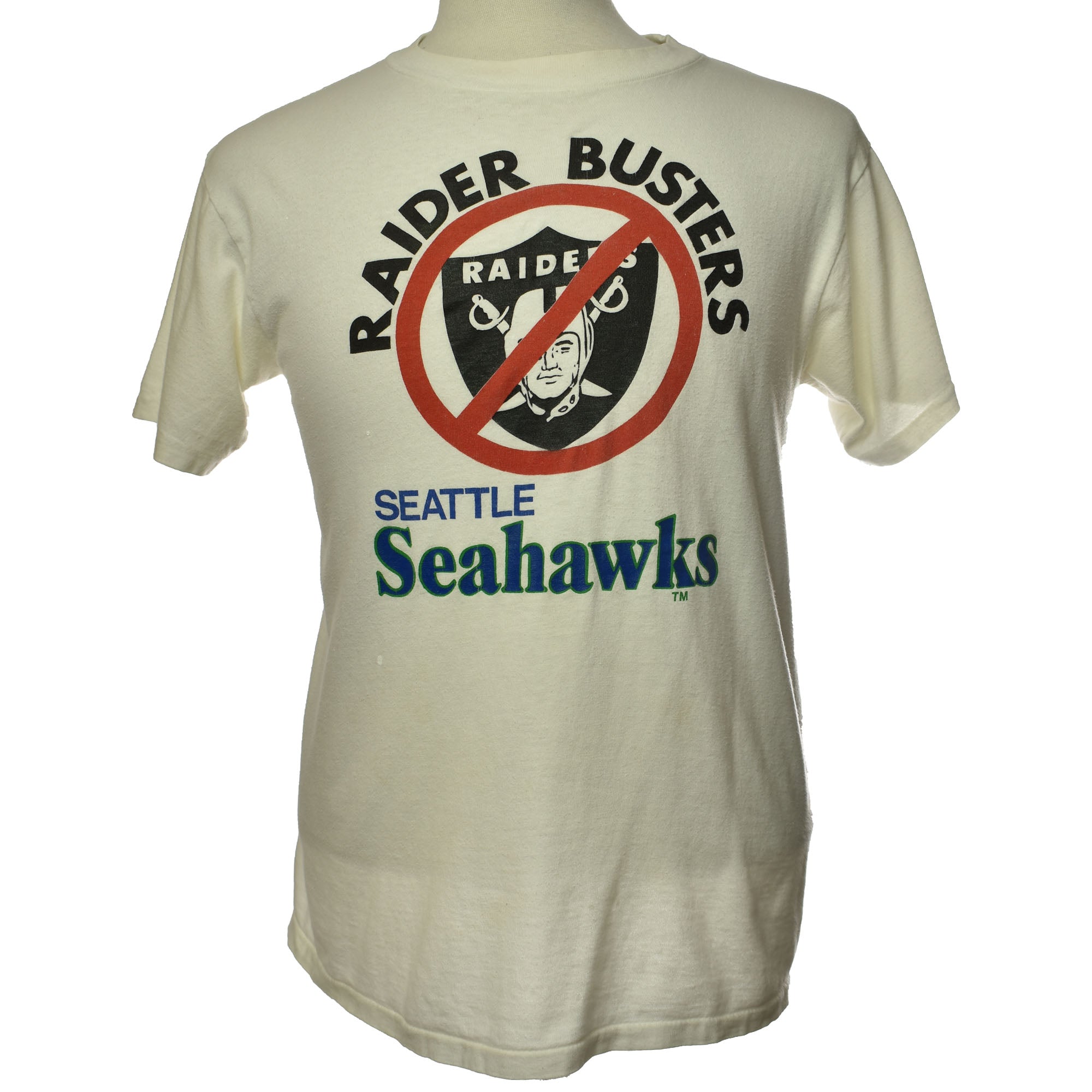 Seattle Seahawks Raider Buster T Shirt Vintage 80s Sleeveless 