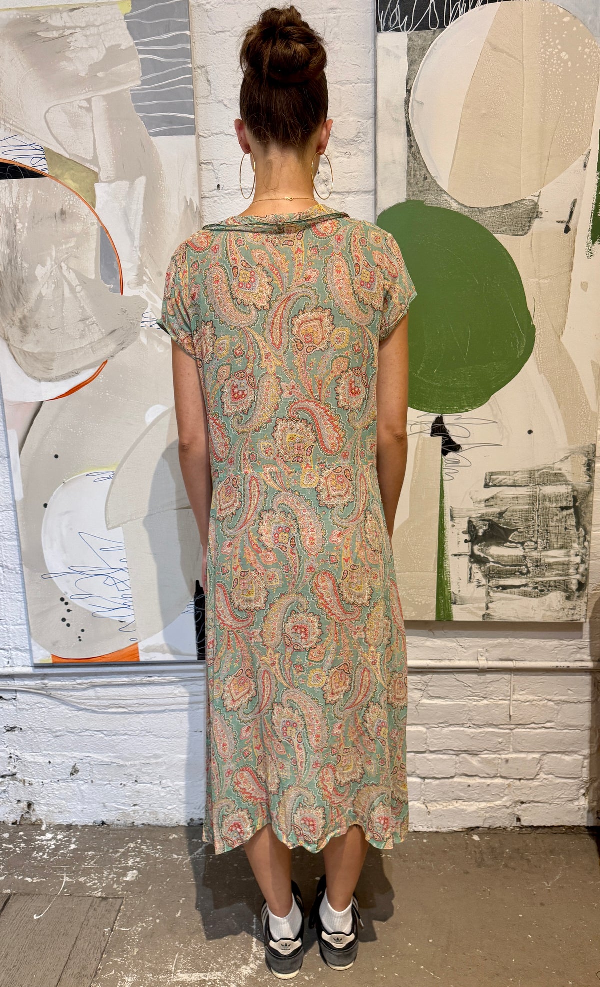Vintage 1930s "Betty Baxley Frocks" Paisley Floral Cotton Dress