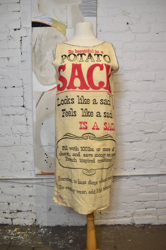 Vintage 1960s Novelty Potato Sack Dress