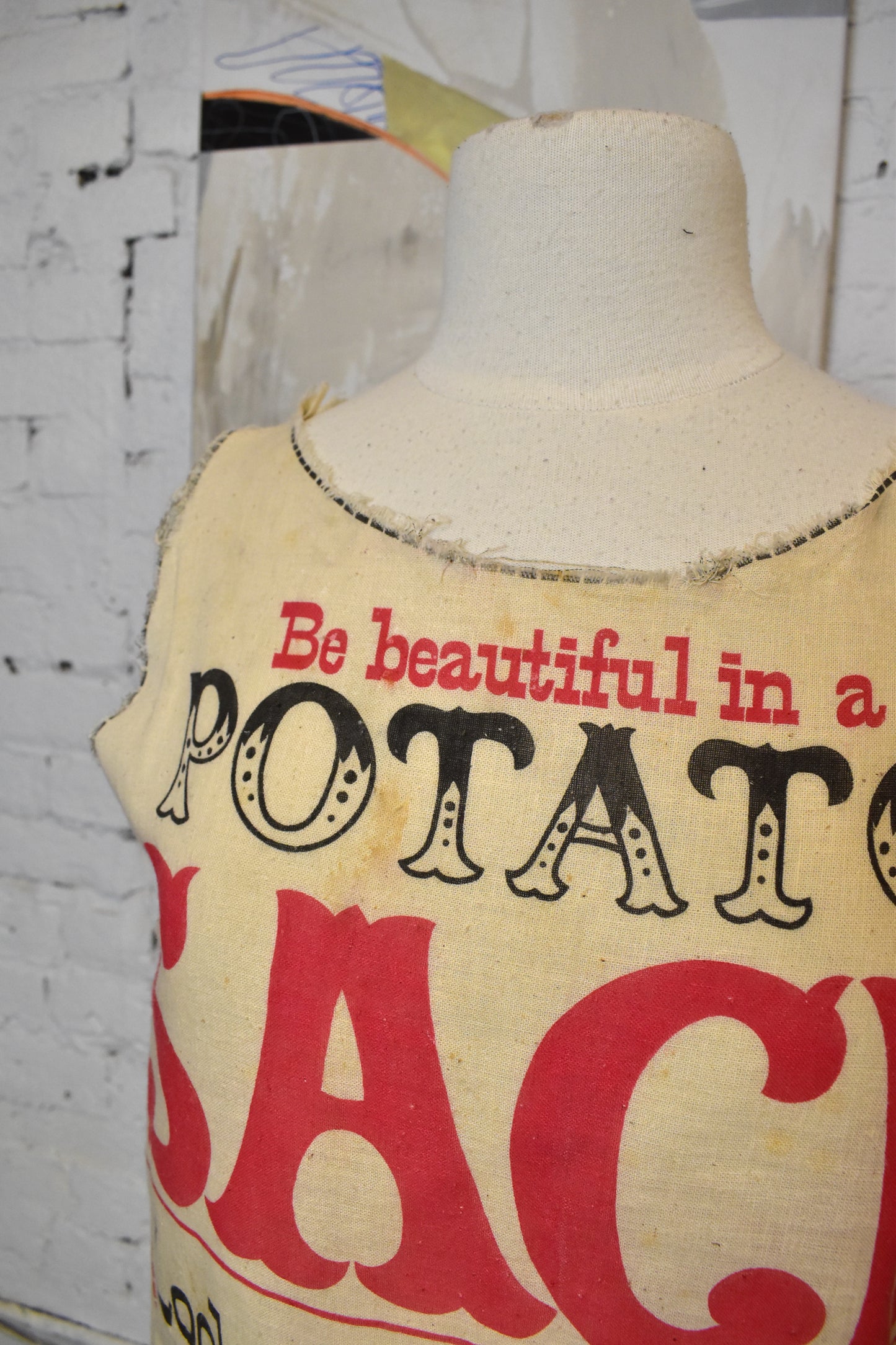 Vintage 1960s Novelty Potato Sack Dress