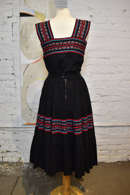 Vintage 1950s "Thunderbird Fashions" Patio Skirt Set
