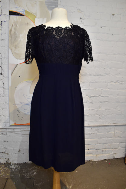 Vintage 1960's "Form Fit" Navy Lace Wiggle Dress
