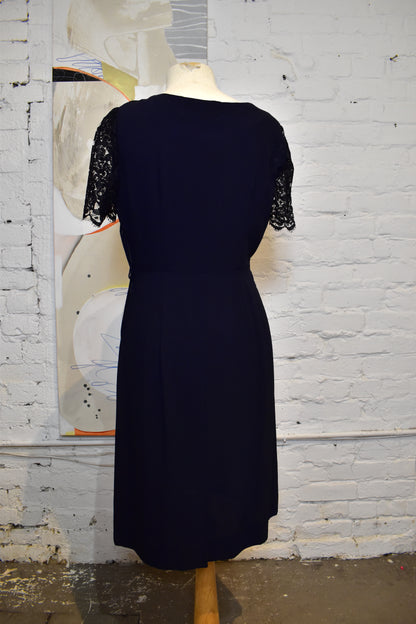 Vintage 1960's "Form Fit" Navy Lace Wiggle Dress