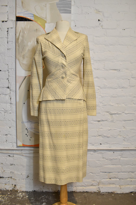 Vintage 1940's "A Filmland Creation Miss Hollywood Jr" Two Piece Skirt Suit