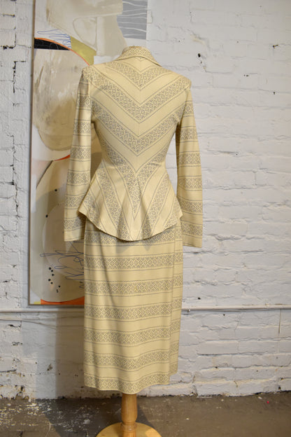 Vintage 1940's "A Filmland Creation Miss Hollywood Jr" Two Piece Skirt Suit