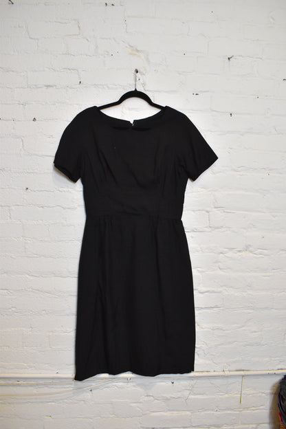Vintage 1950s "The Bon Marche" Black Wiggle Dress