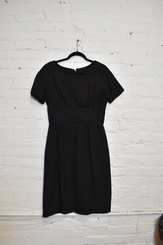 Vintage 1950s "The Bon Marche" Black Wiggle Dress