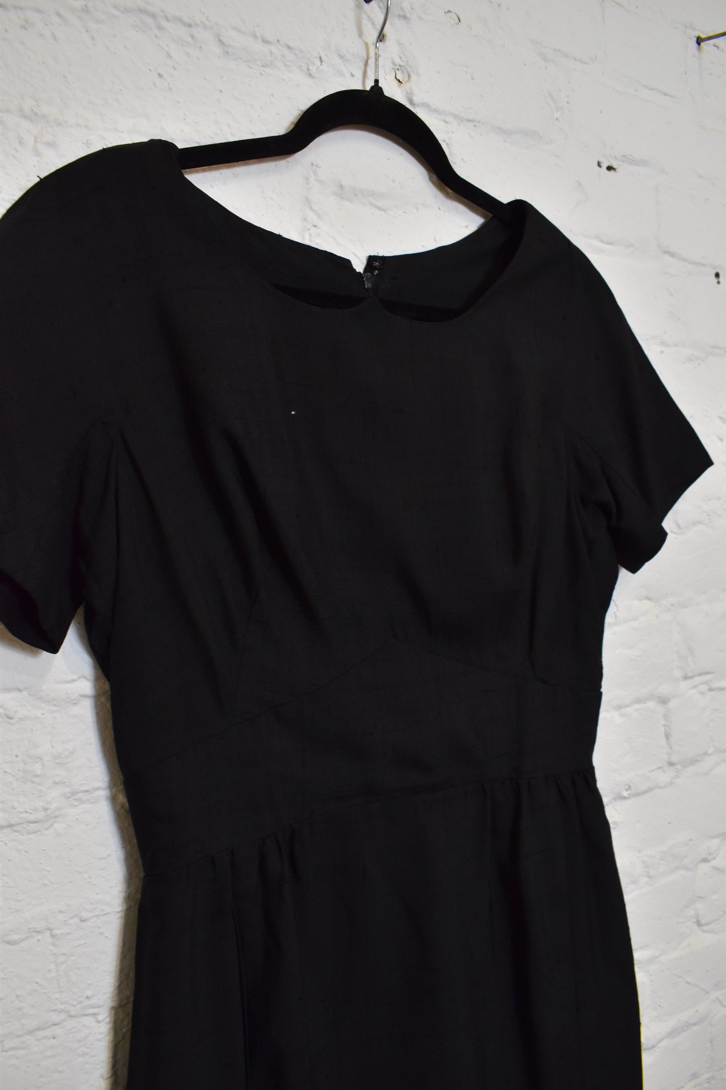 Vintage 1950s "The Bon Marche" Black Wiggle Dress
