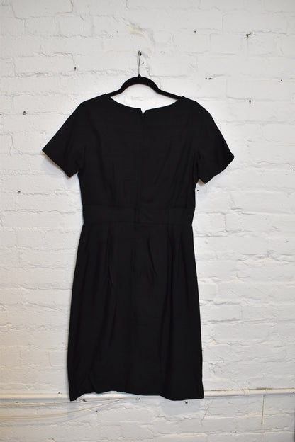 Vintage 1950s "The Bon Marche" Black Wiggle Dress