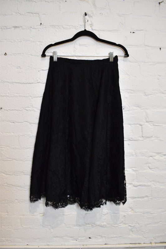 Vintage 1960s Classic Black Lace Skirt